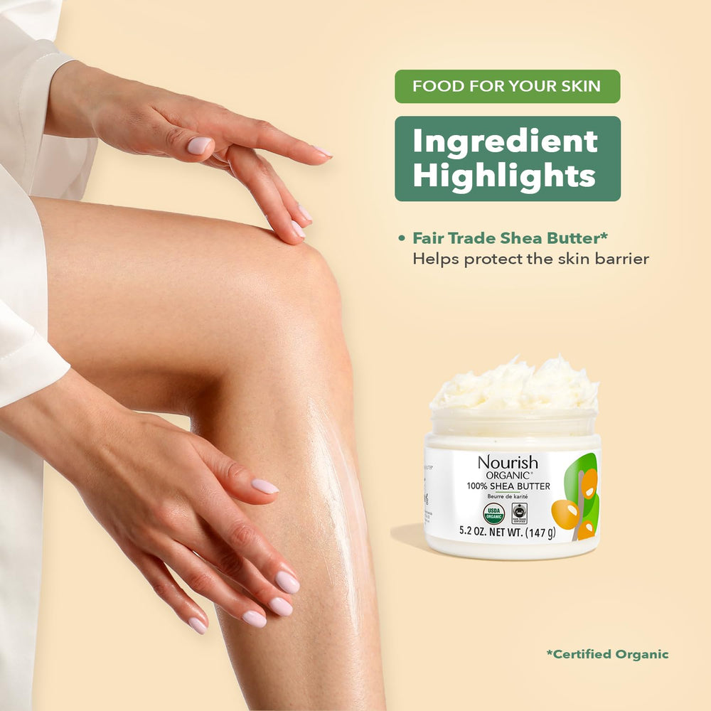 Includes a washable cotton round for easy face care with Nourish Organic Shea Butter.