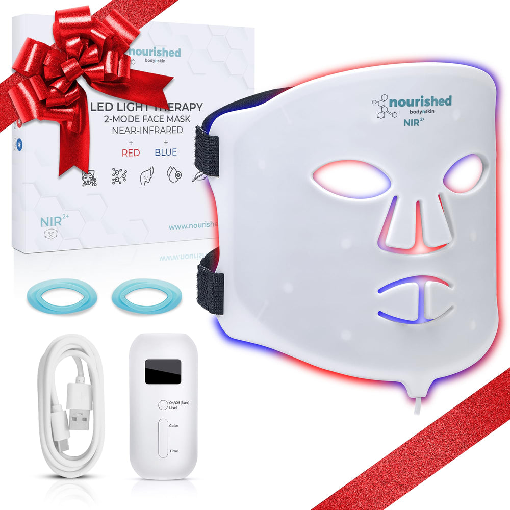 Nourished Bodynskin blue NIR LED face mask for full-face therapy and daily use