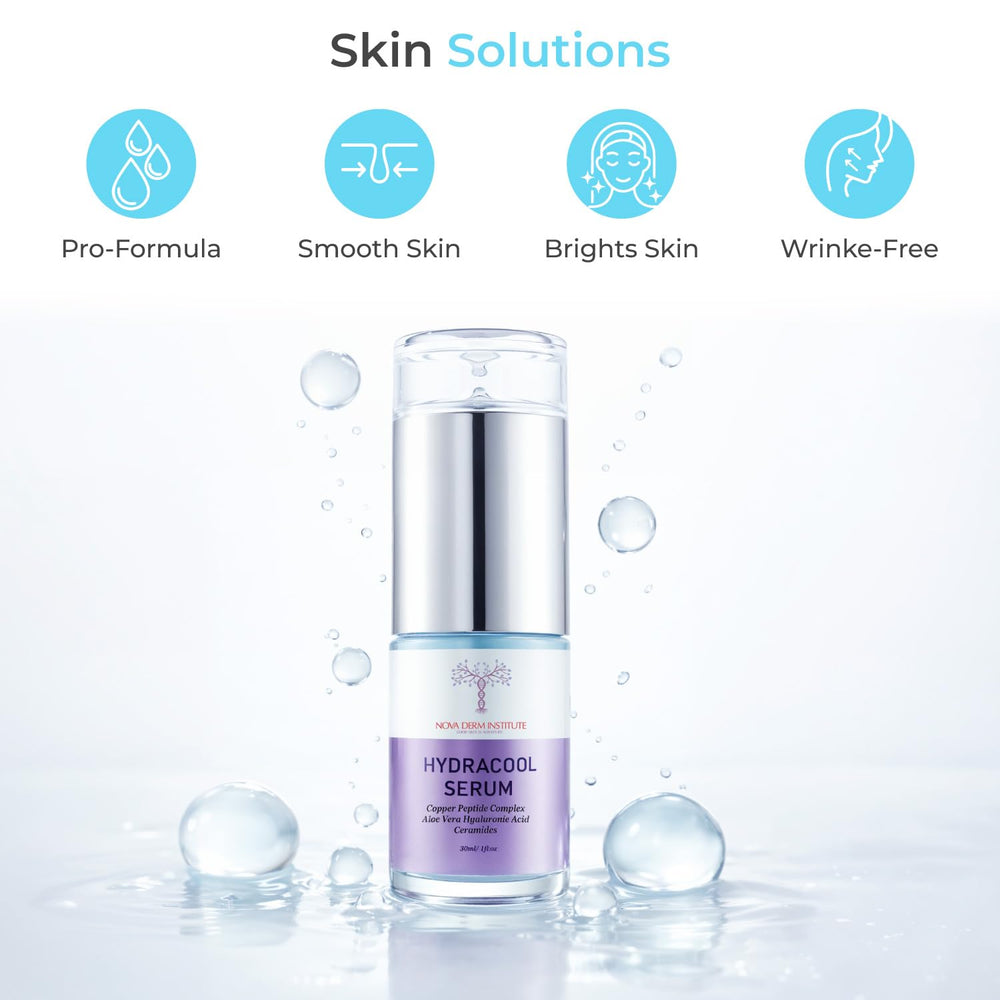 Nova Derm Institute bottle with label close-up emphasizing fragrance-free formula
