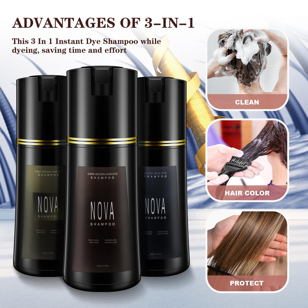 Nova Shampoo packaging box displayed for quick online purchase