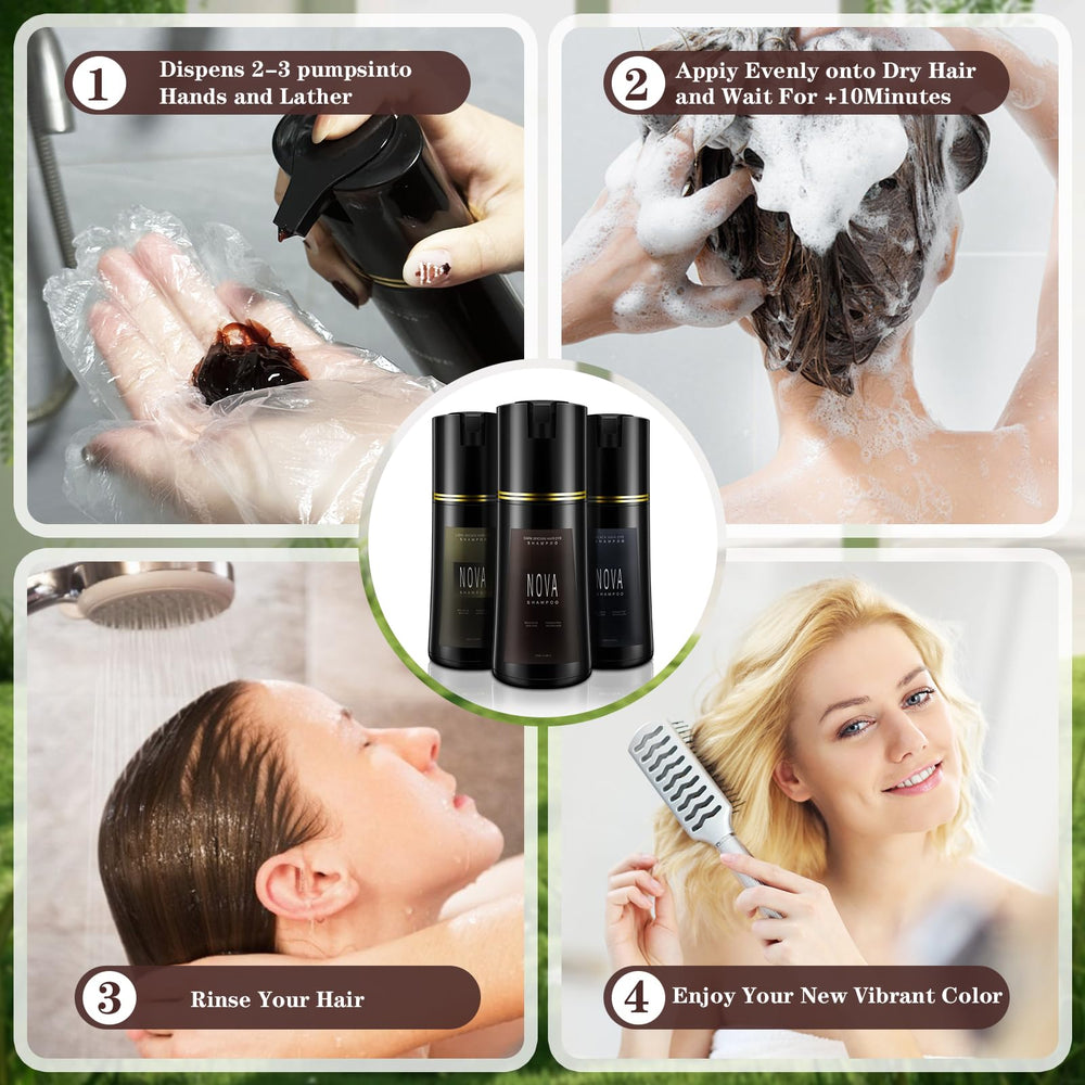 Nova Shampoo timer indicating 15-20 minute processing