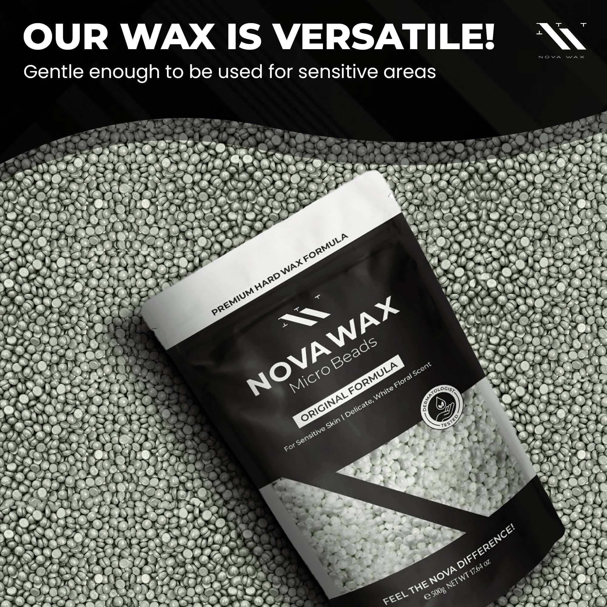 Nova Wax aluminum-free and rosin-free composition for gentler skin care