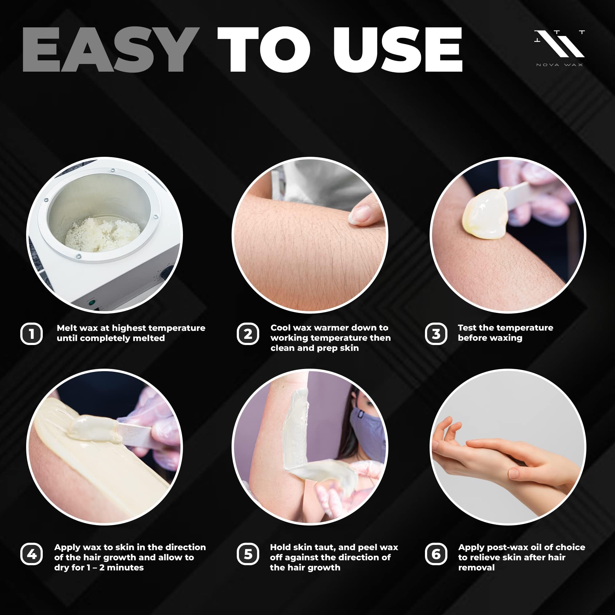 Nova Wax fragrance-free formula designed for fragrance-sensitive sessions