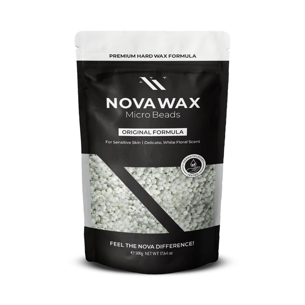 Close-up of Nova Wax microbead texture highlighting flexible beads for all-over use