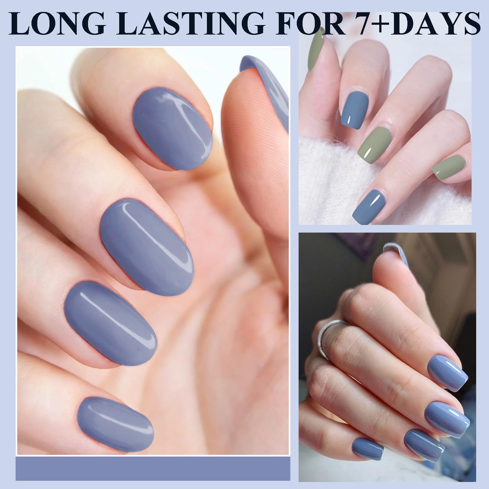 NovaCharm blue bottle with base and top coats for best glitter effect and shine.