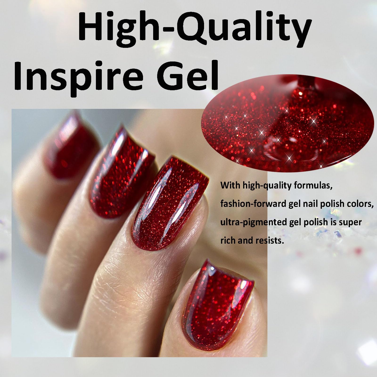 NovaCharm glitter close-up showing chunky and fine glitter for festive shine.