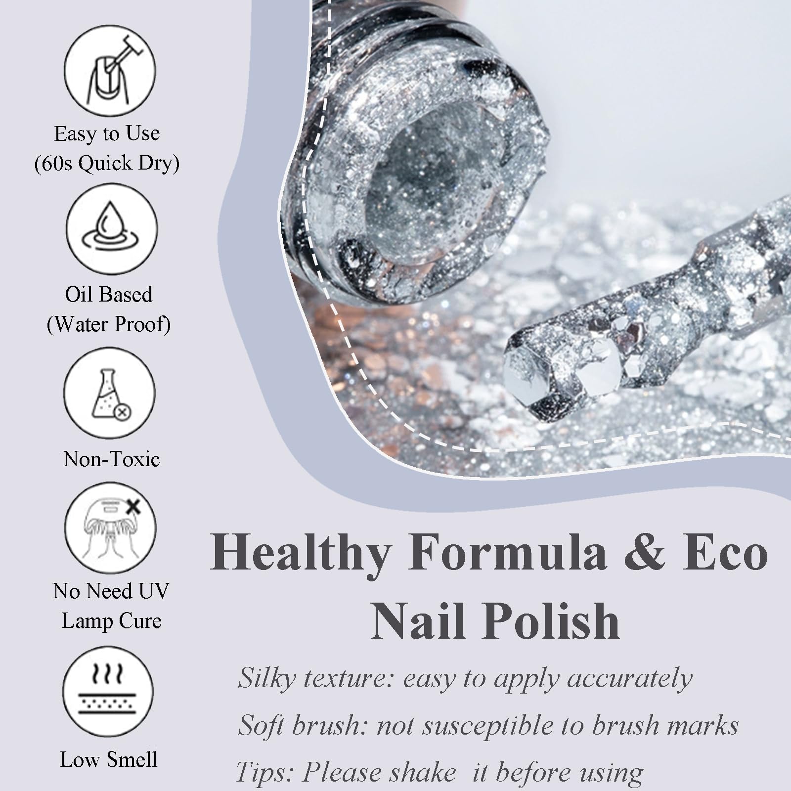 NovaCharm diamond flash reflection under light enhances manicure