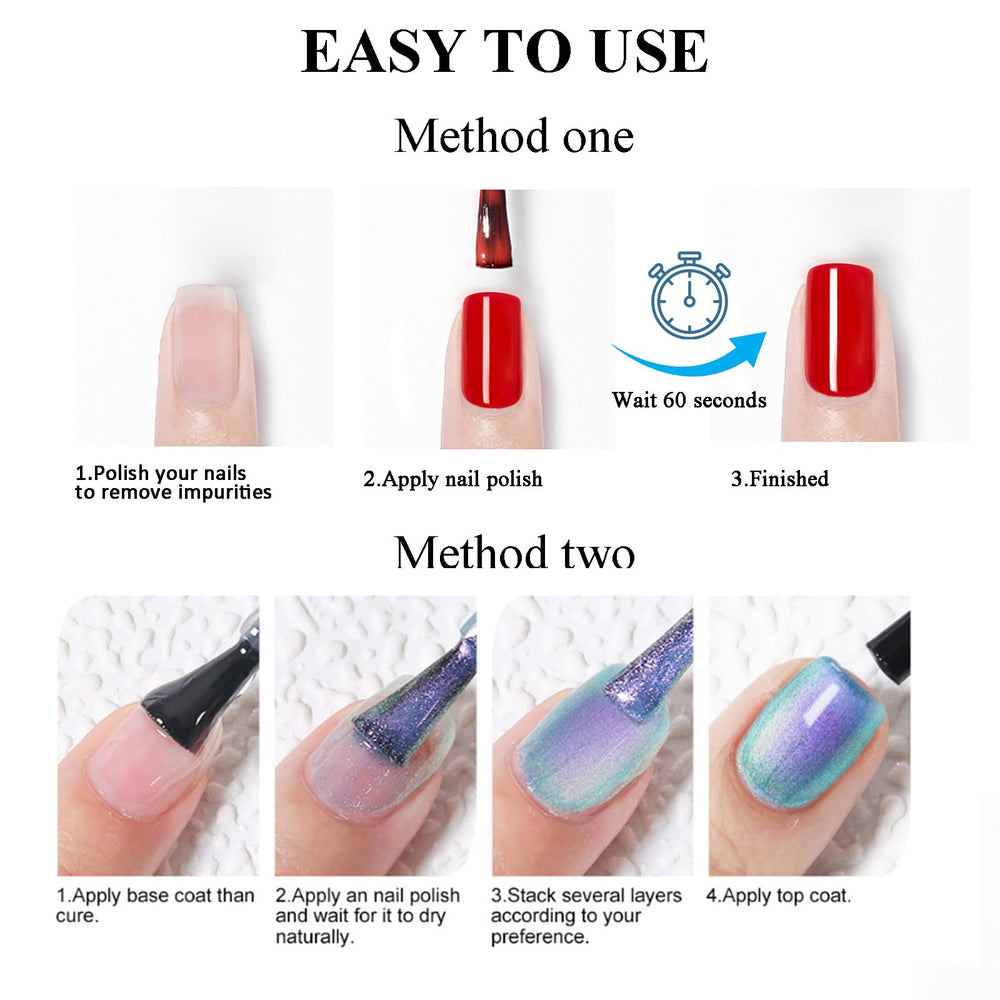 NovaCharm blue nail polish ideal for DIY manicures and nail art at home.