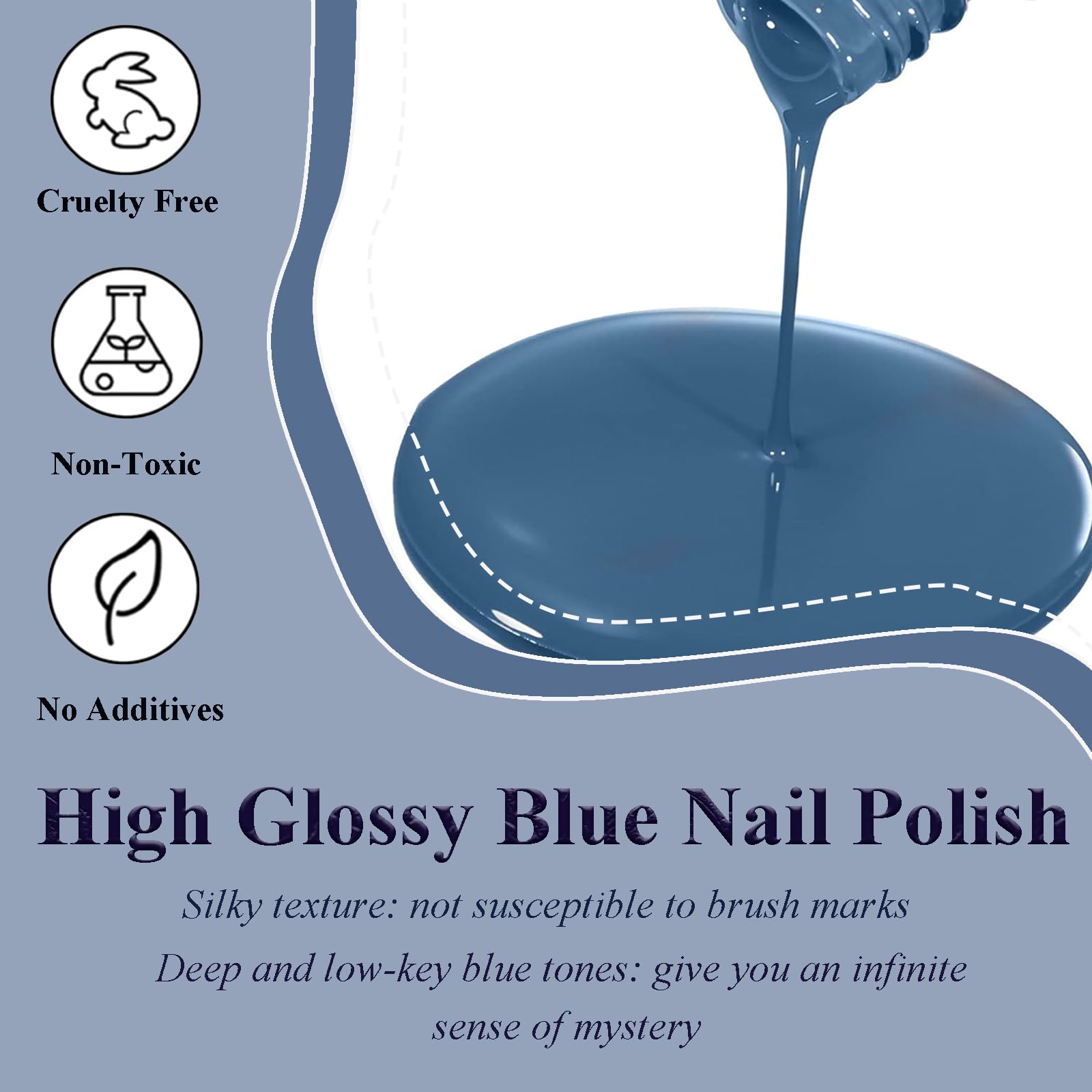 NovaCharm long-wear blue nail polish promises 7-10 days with proper base and top coats.