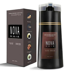 Nova Hair Dye Shampoo provides gray coverage with easy at-home use.