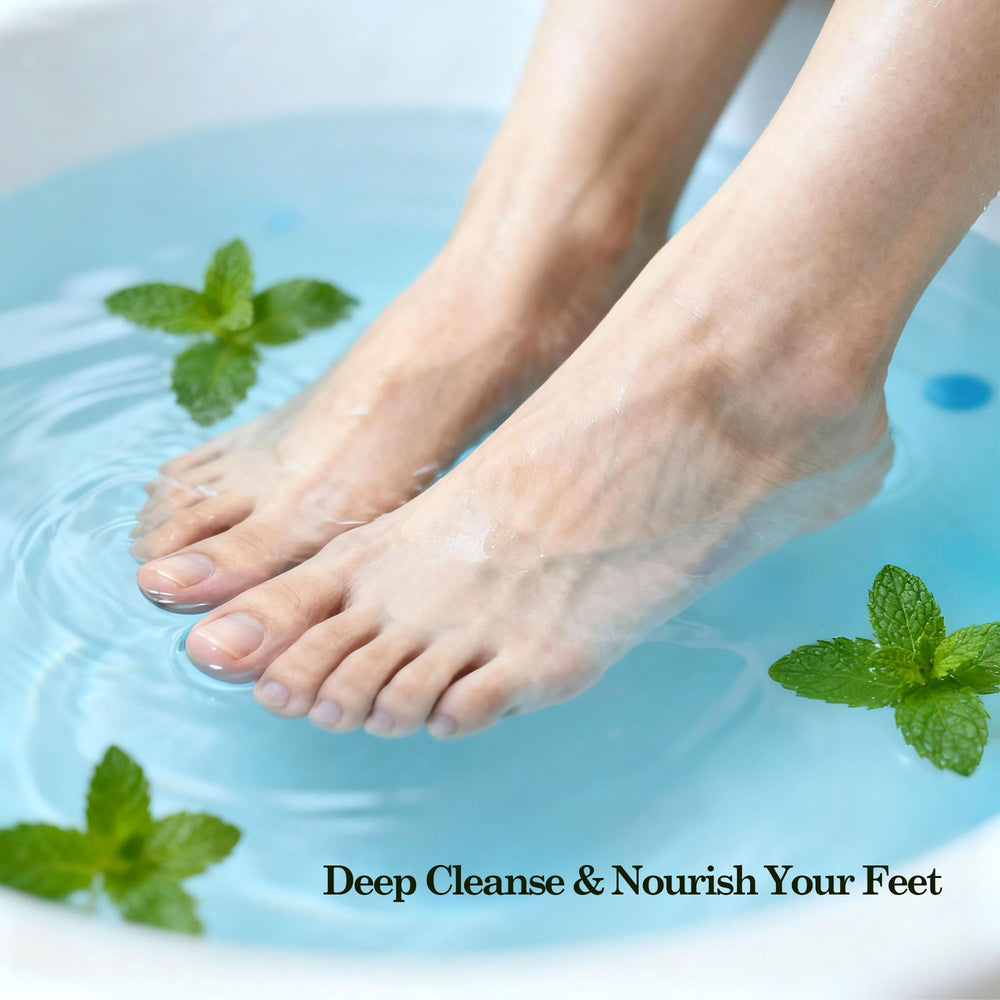 NOVAL mint scented foot bath delivering a cooling, spa-like experience