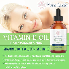 Nova Lucia Vitamin E Oil applying to scar area and stretch marks