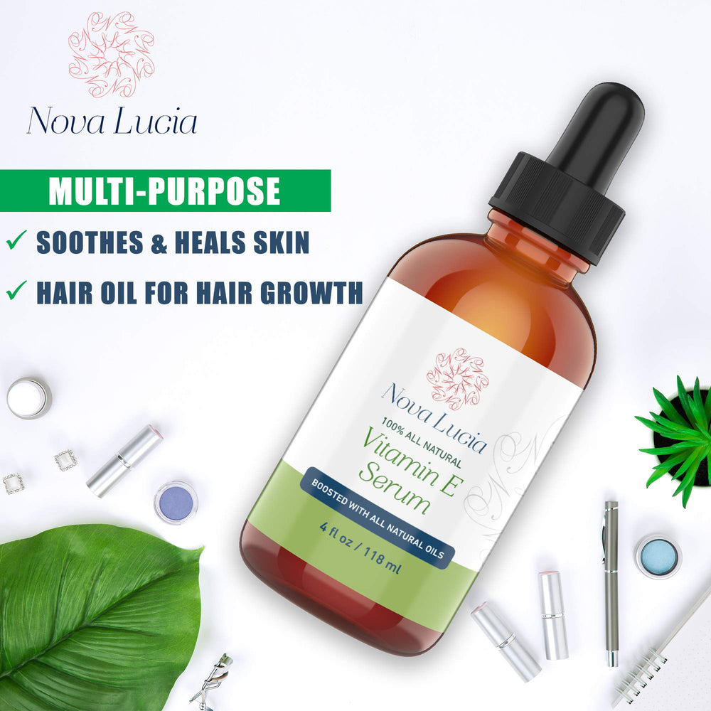 Nova Lucia Vitamin E Oil on skin for smooth, non-greasy moisture