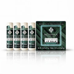 Novana Naturals peppermint lip balm tube offers a smooth, non-waxy glide.