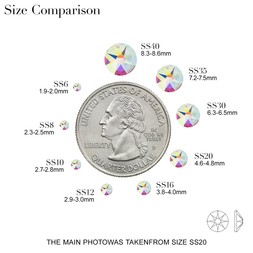 Crystal AB stones 3.0-3.2mm for detailed nail designs.