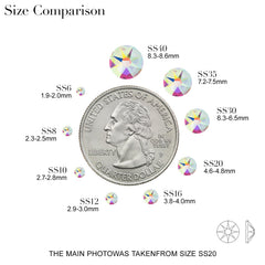 Crystal AB stones 3.0-3.2mm for detailed nail designs.