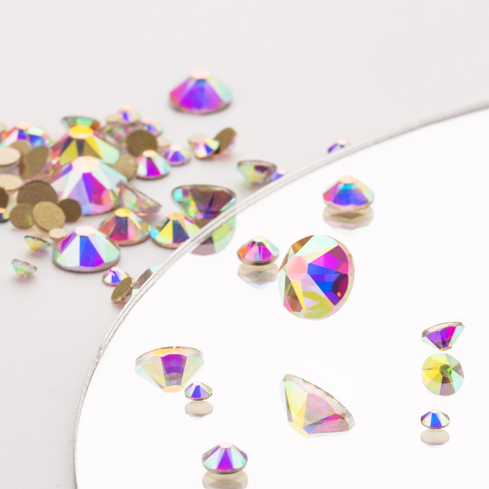 Flat back 2088 rhinestones for easy adhesion and sparkle.