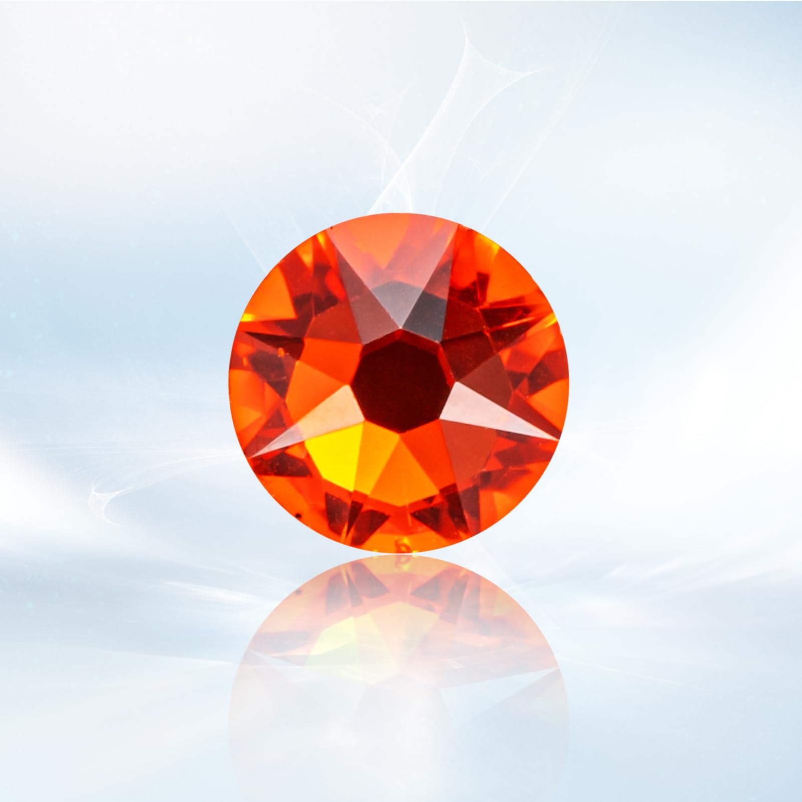Novani Hyacinth orange rhinestones closeup showing SS20 4.6–4.8mm sparkle for nail art