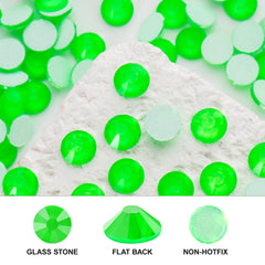 Novani neon green rhinestones for nail art embellishments with glass sparkle