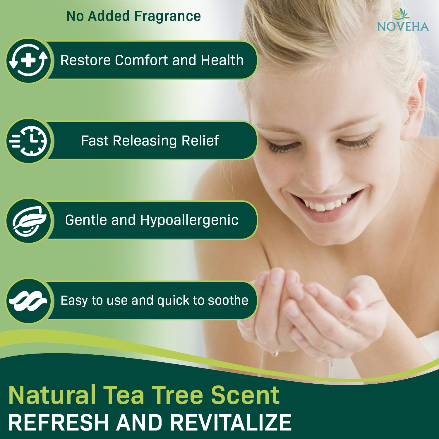 NOVEHA Cucumber extract soothing the skin around the eyes.