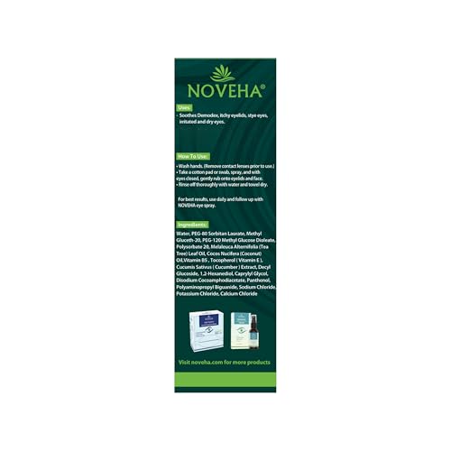 NOVEHA Ingredients include cucumber extract and vitamins E and B5 for nourishment