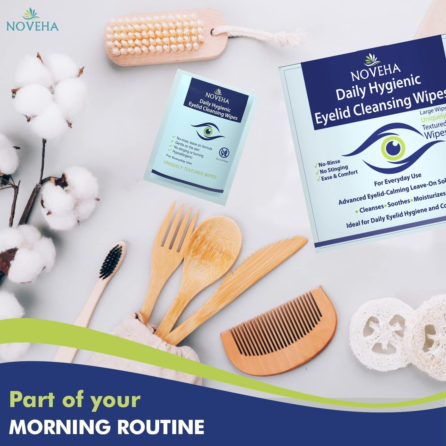 NOVEHA doctor recommended eye wipes: trusted daily hygiene.