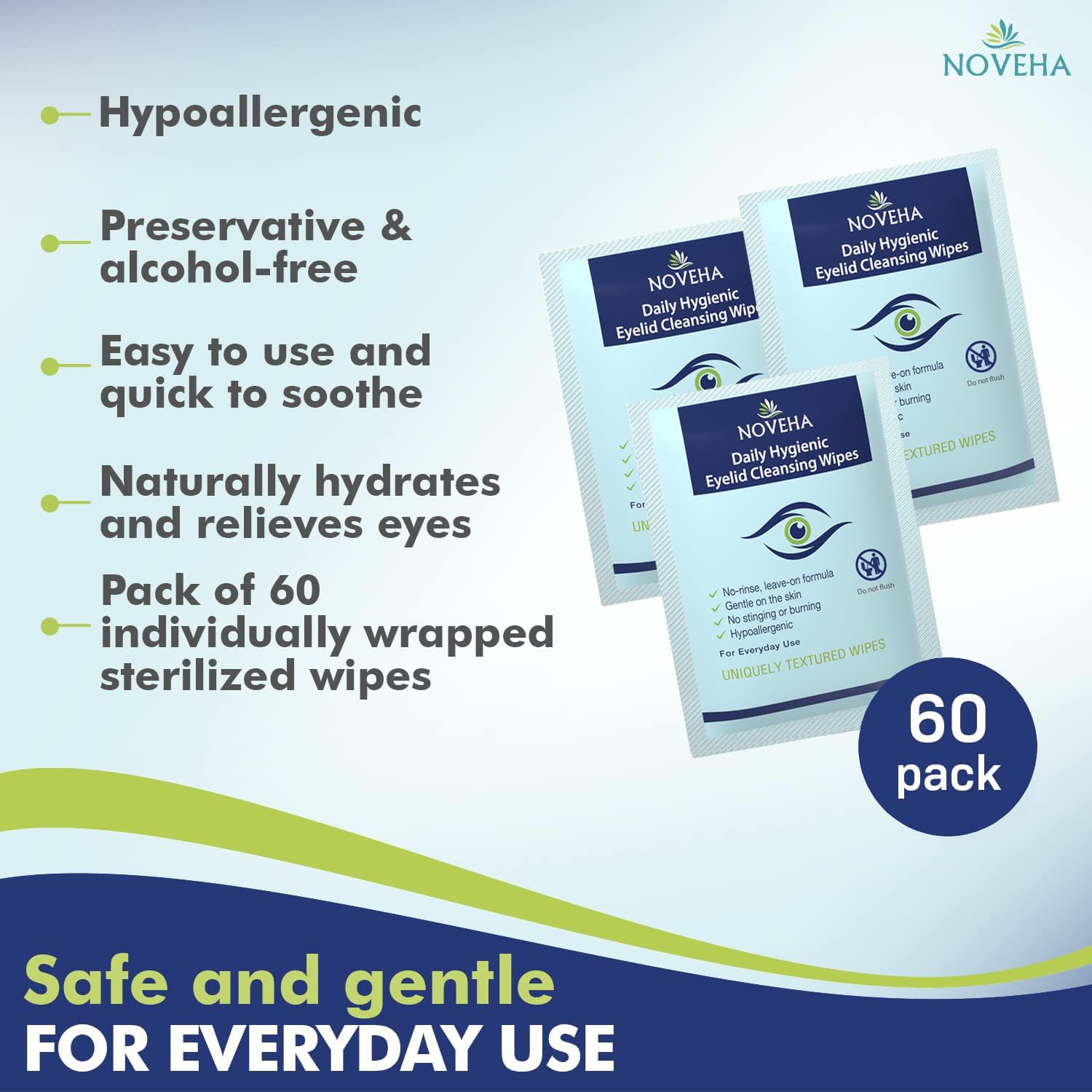 NOVEHA on the go wipe tin: compact for quick refresh.