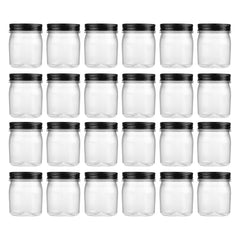 Novelinks 8 oz clear jar with metal lid for organized pantry storage.