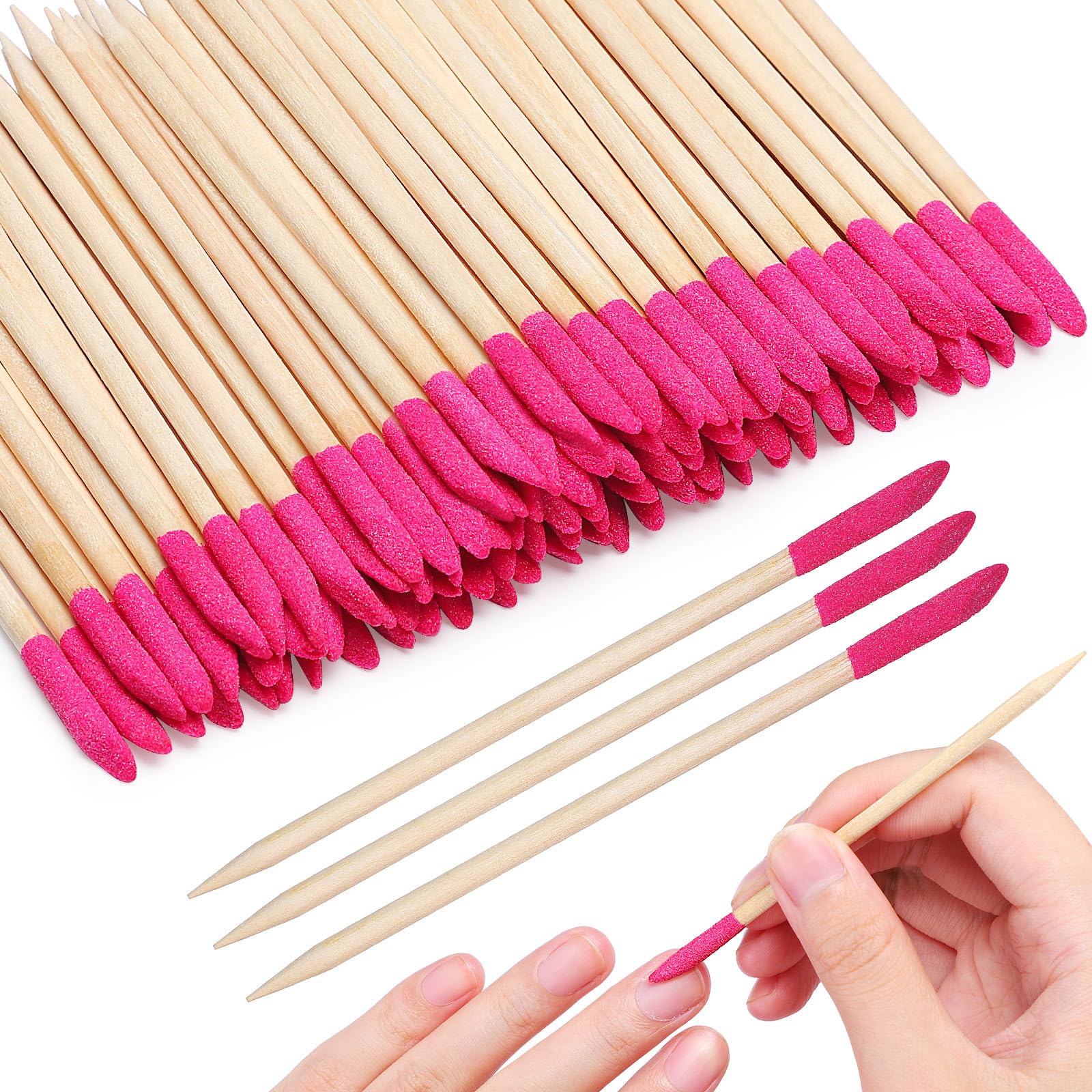 Noverlife pink disposable sanding sticks angled view for precise nail shaping