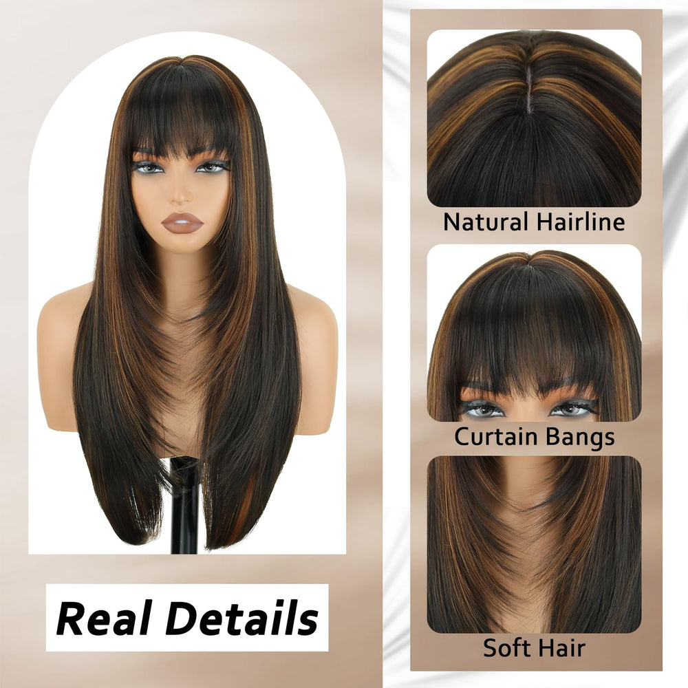 NOVFLKW adjustable cap wig closure secures fit for different head sizes.