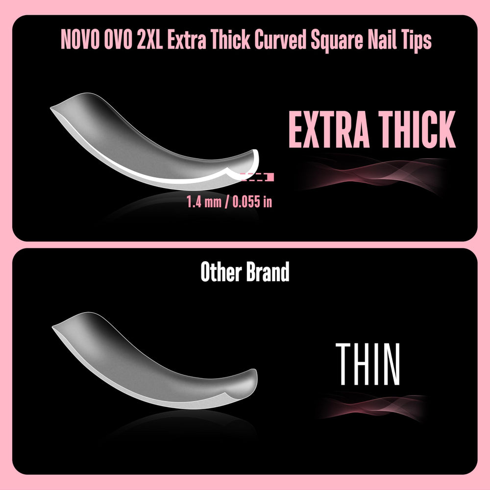 NOVO OVO 12 sizes ensures a snug fit for wide to narrow nail beds.