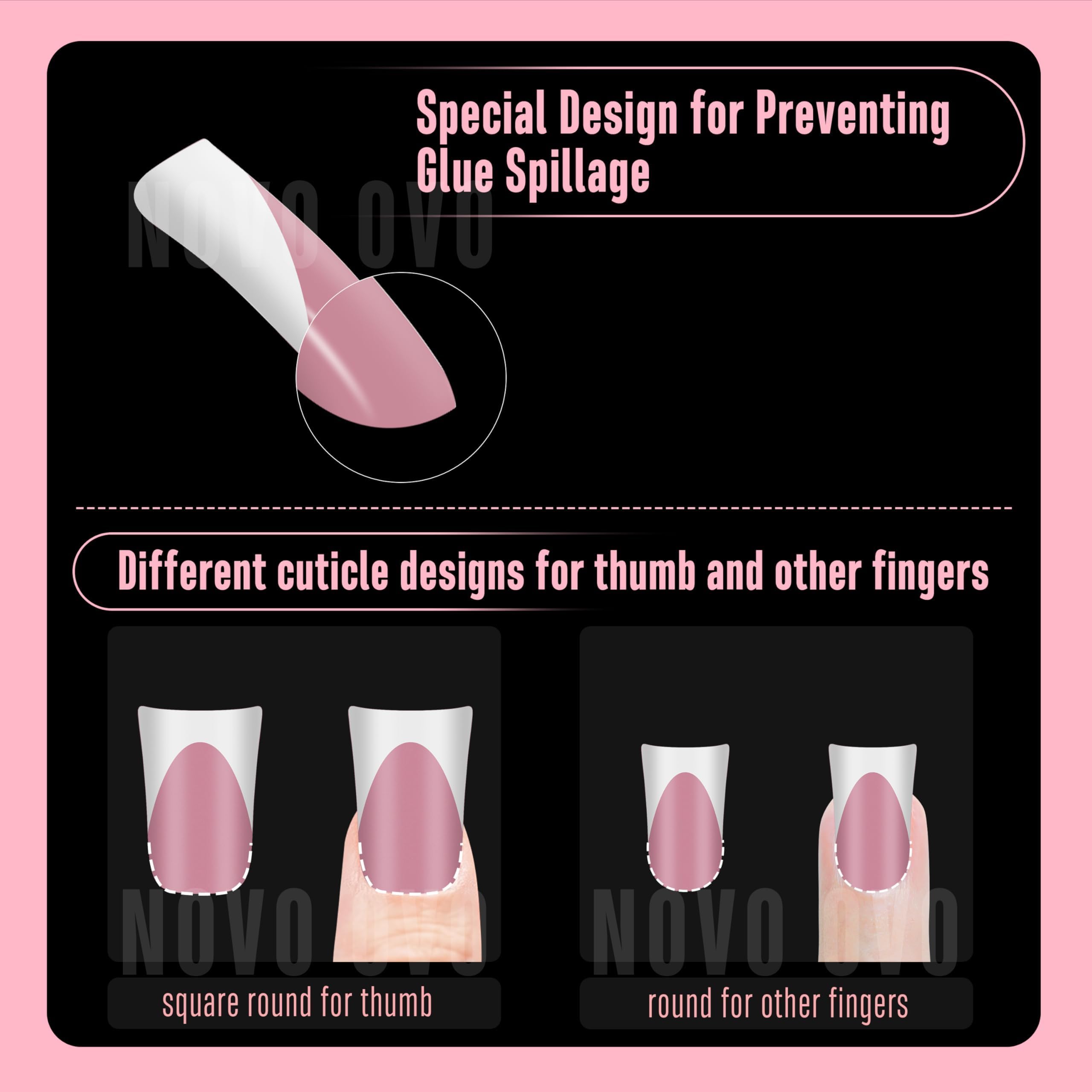 NOVO OVO 12 sizes fit a wide range of nail beds for precise results