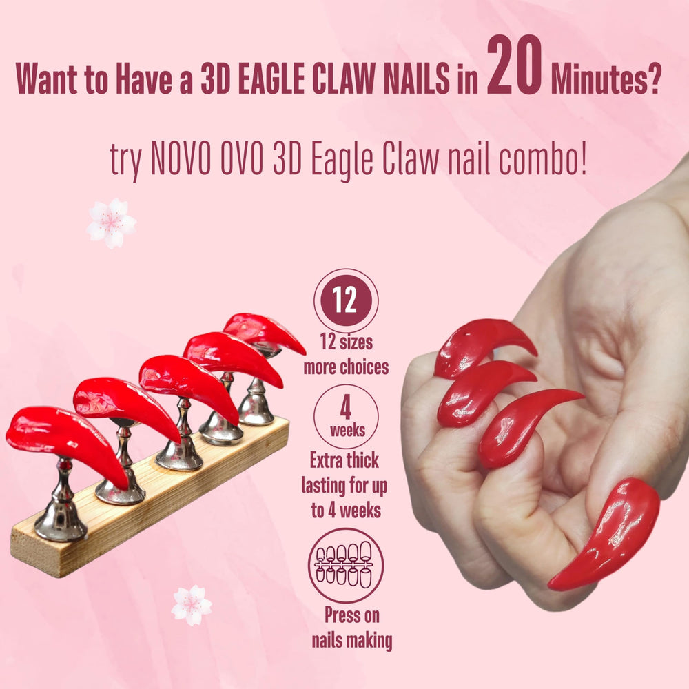 NOVO OVO 8in1 solid nail gel glue with 20ml bottles ensures strong, easy adhesion.
