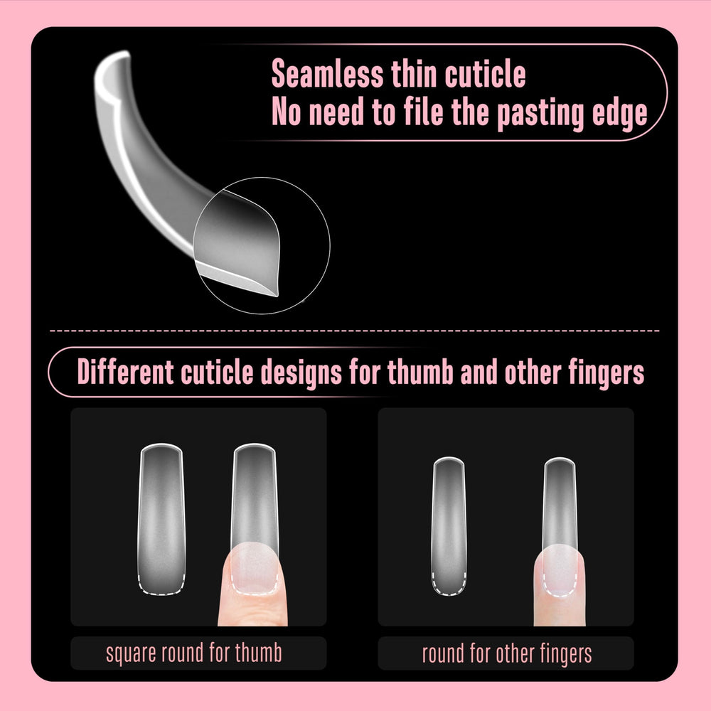 NOVO OVO clear full-cover tips simplify gluing and decorating at home.