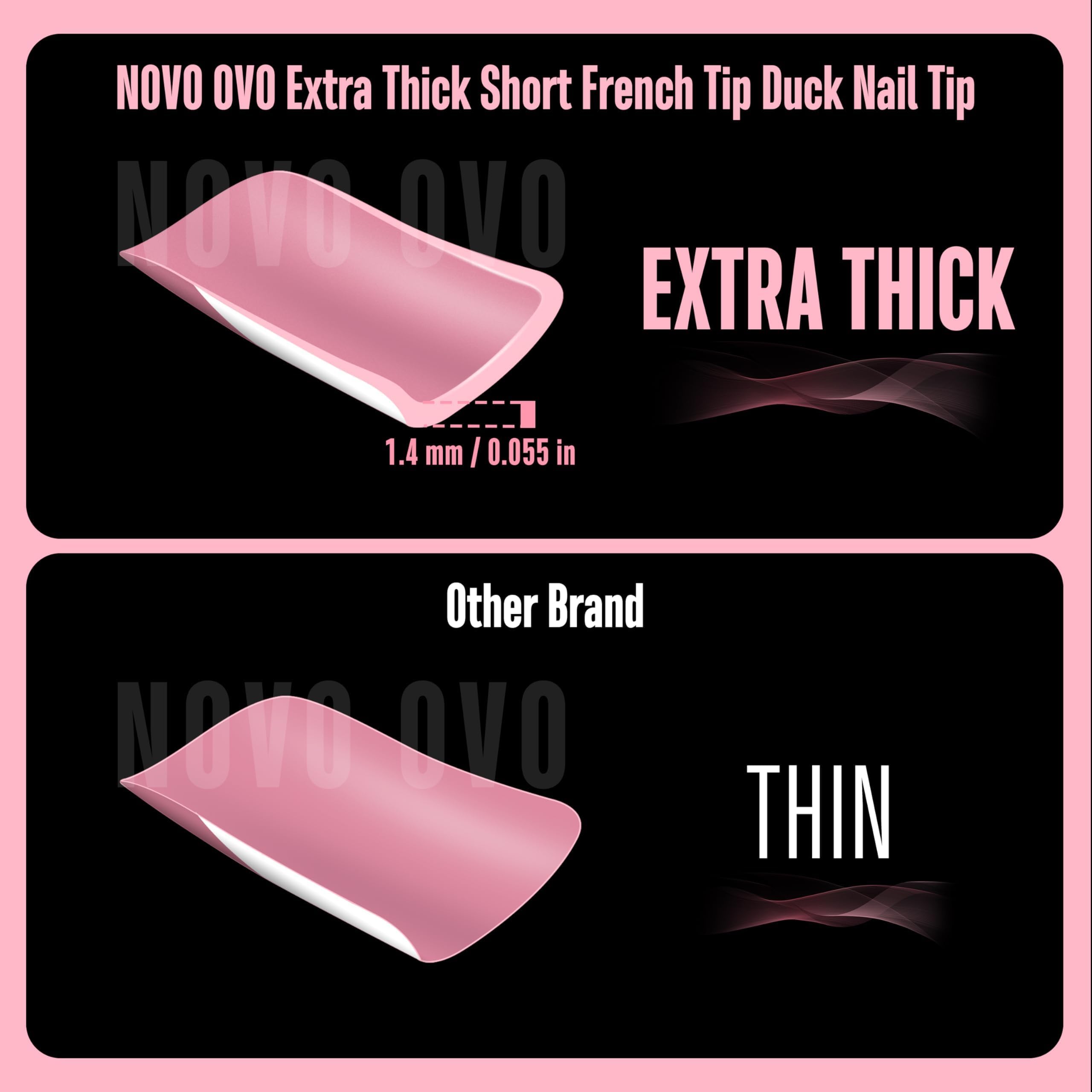 NOVO OVO short full-cover nail tips for comfortable everyday use