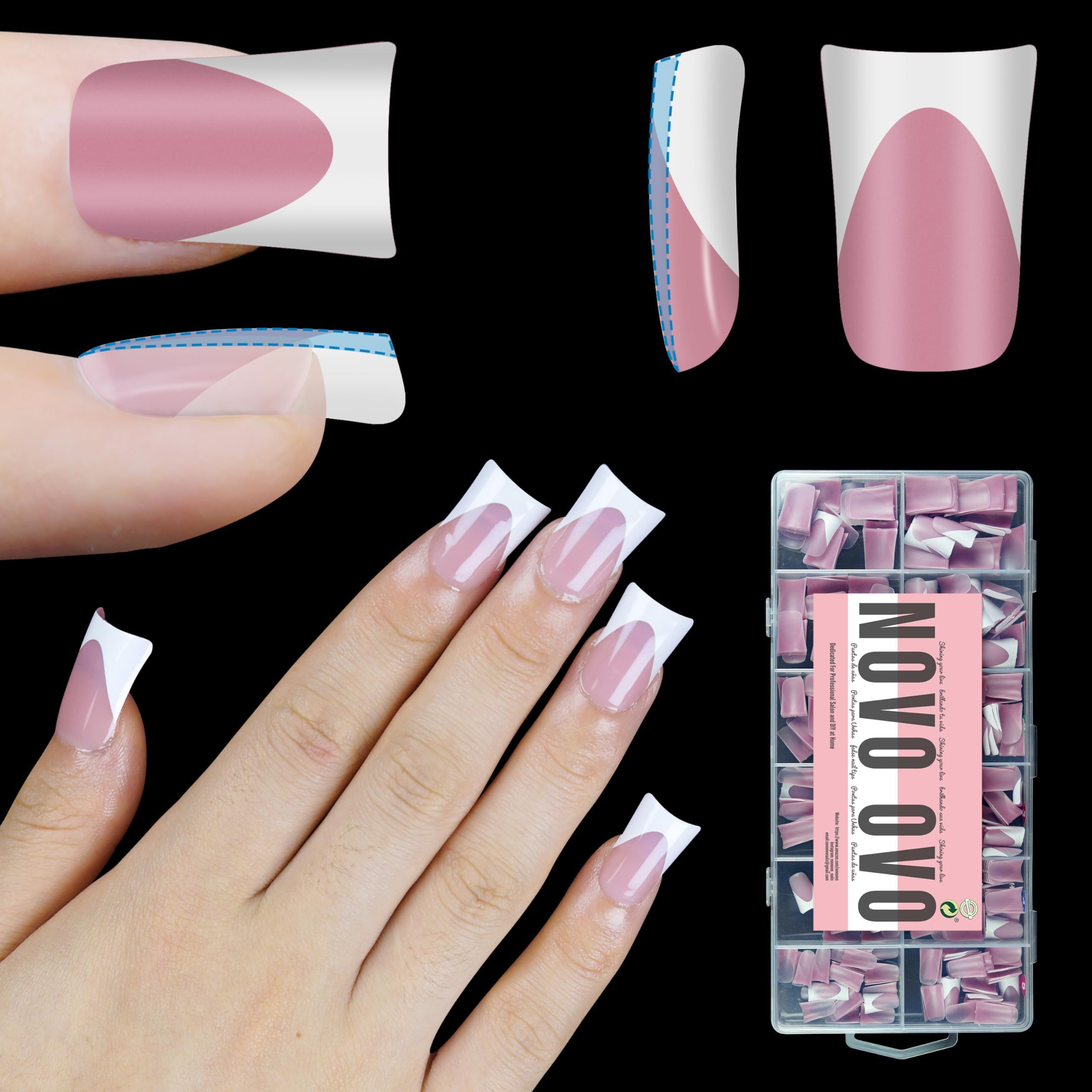 NOVO OVO white French tip duck nails for quick at-home manicure