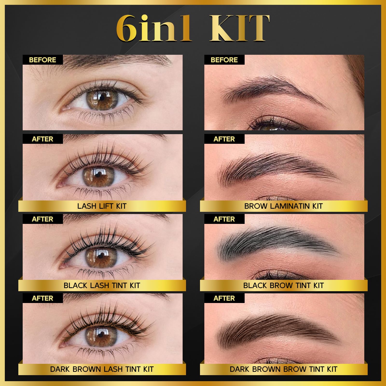 Novobey lash lift and brow lamination tools arranged for precise hygienic application