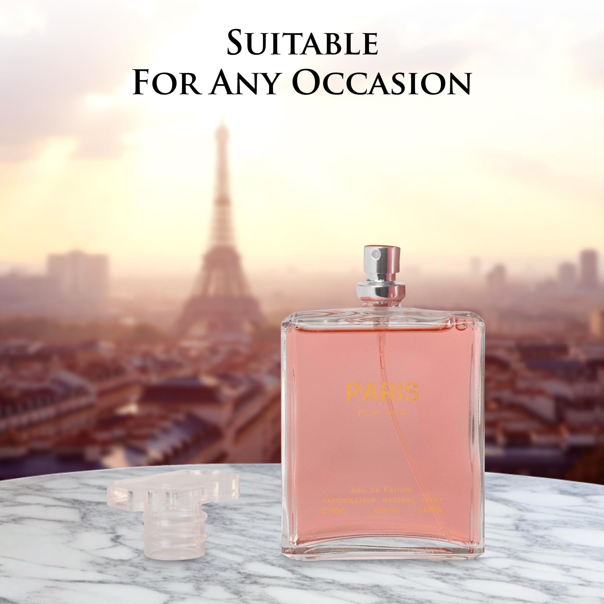 NovoGlow Paris For Her luxury fragrance experience in a compact spray.