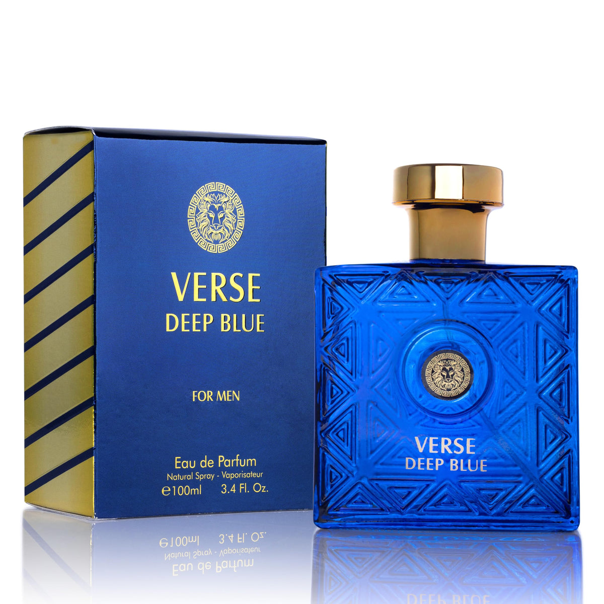 NovoGlow Verse Deep Blue bottle for versatile daywear and confident daily scent.