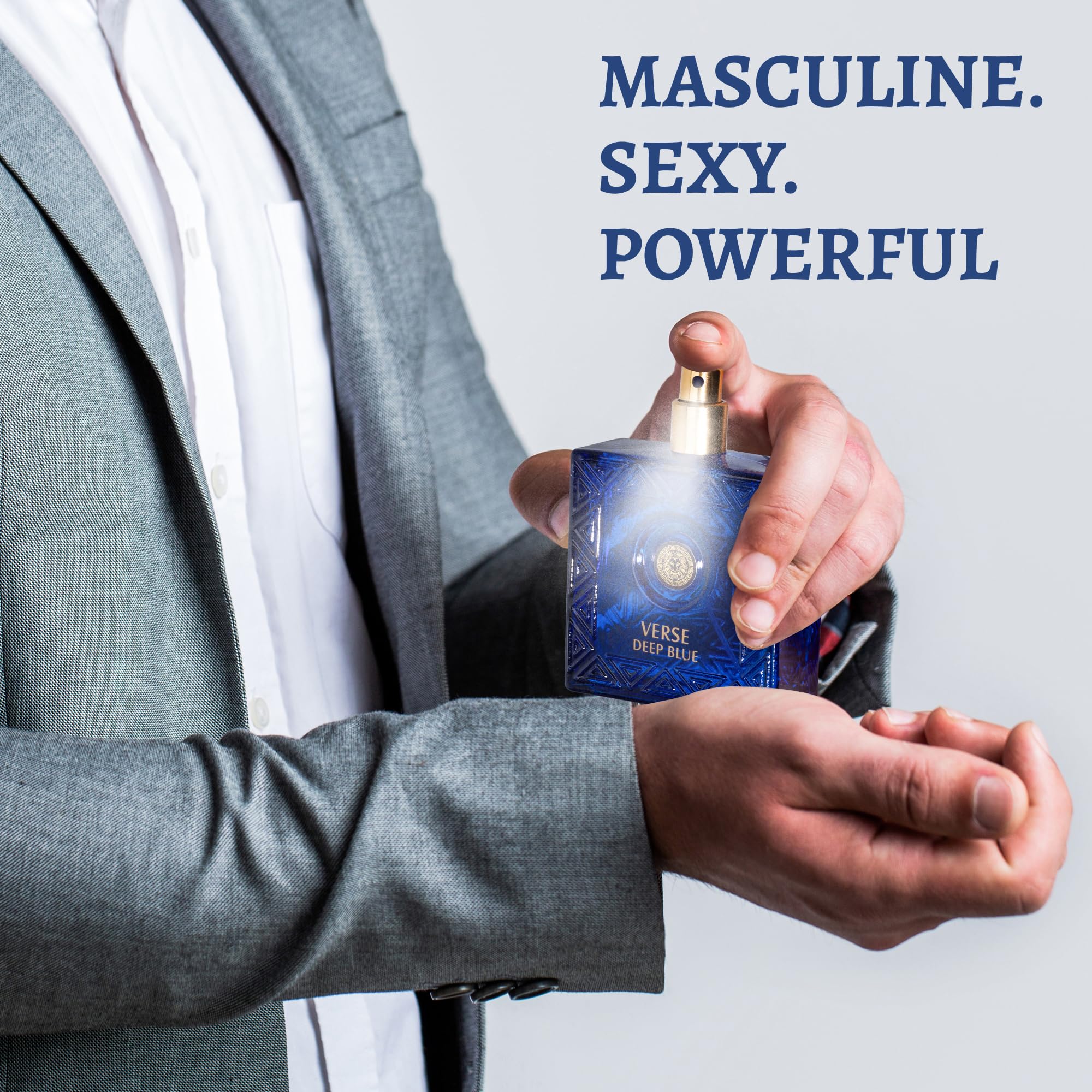 Verse Deep Blue spray mist ready to refresh with Mediterranean notes.
