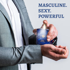 Verse Deep Blue spray mist ready to refresh with Mediterranean notes.