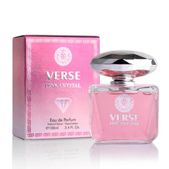 NovoGlow Verse Pink Crystal bottle front view, ideal for everyday wear