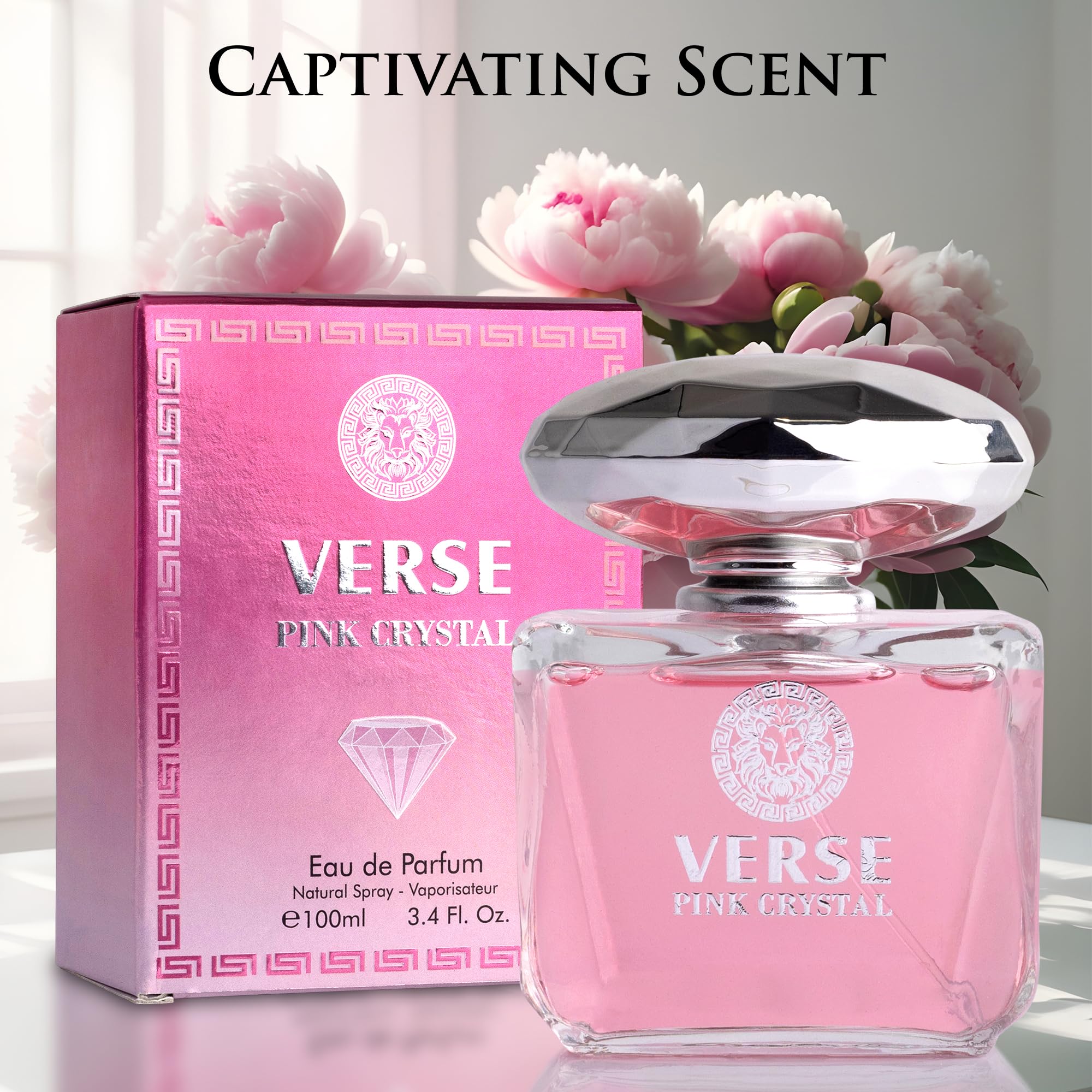 NovoGlow Verse Pink Crystal cap detail highlighting luxury design