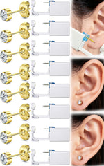 Novopiercing 24-piece ear piercing kit box for home use and quick access.