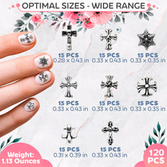 Novsix 3D cross art charms highlight durable, lightweight accents for nail art.