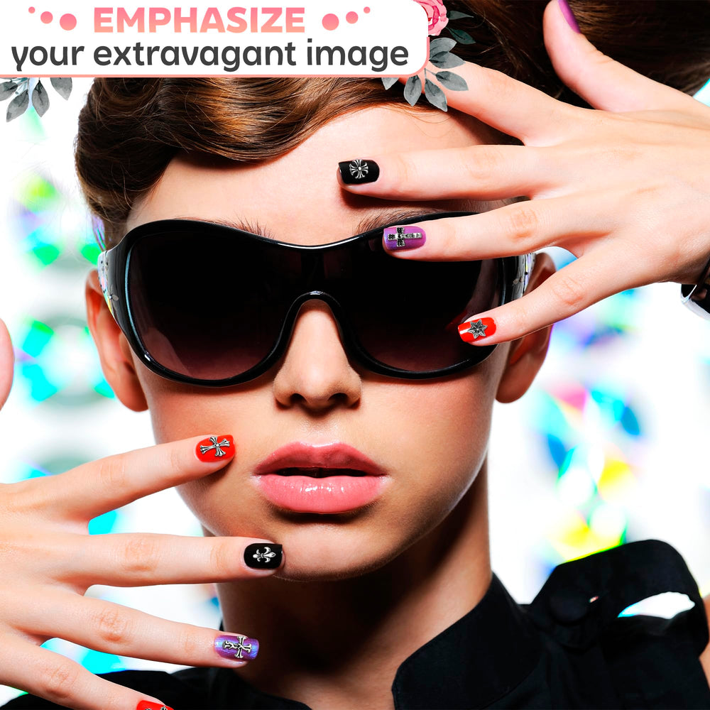 Novsix cross charms for jewelry-inspired nail art and accessories.