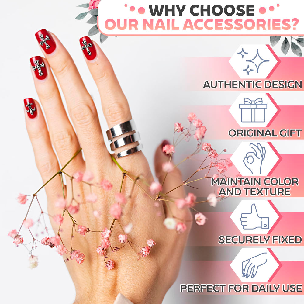 Novsix cross nail art gems add a modern shimmer to any manicure.