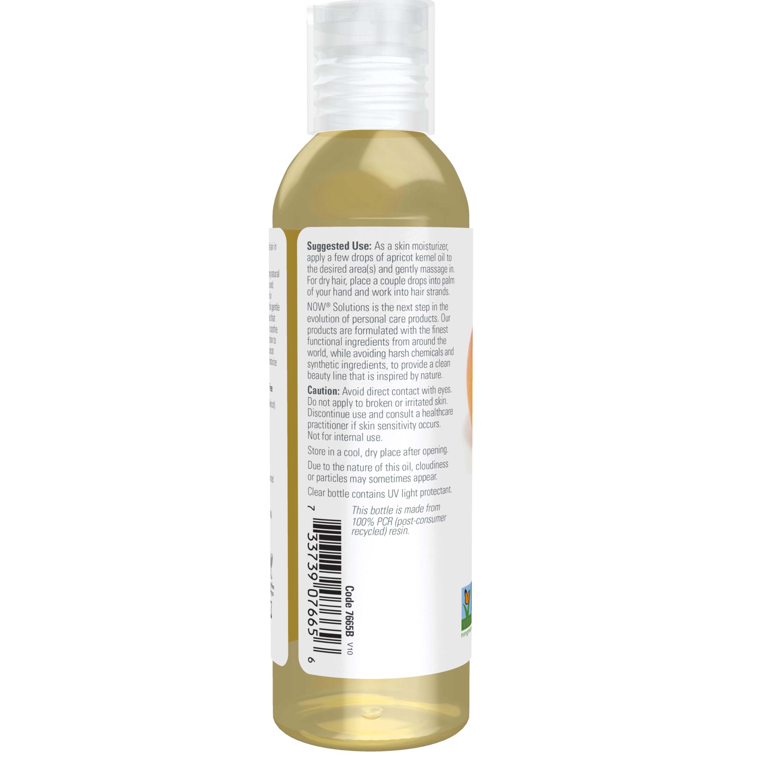 NOW Foods Apricot Kernel Oil bottle with UV protection preserves quality.