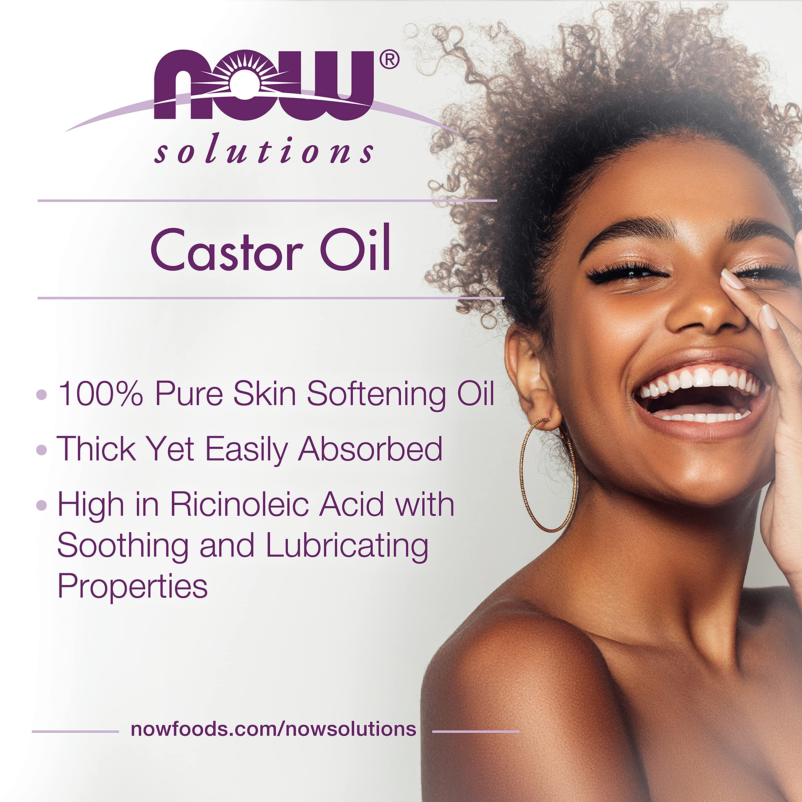 NOW Foods Castor Oil on skin routine illustrates easy gradual absorption