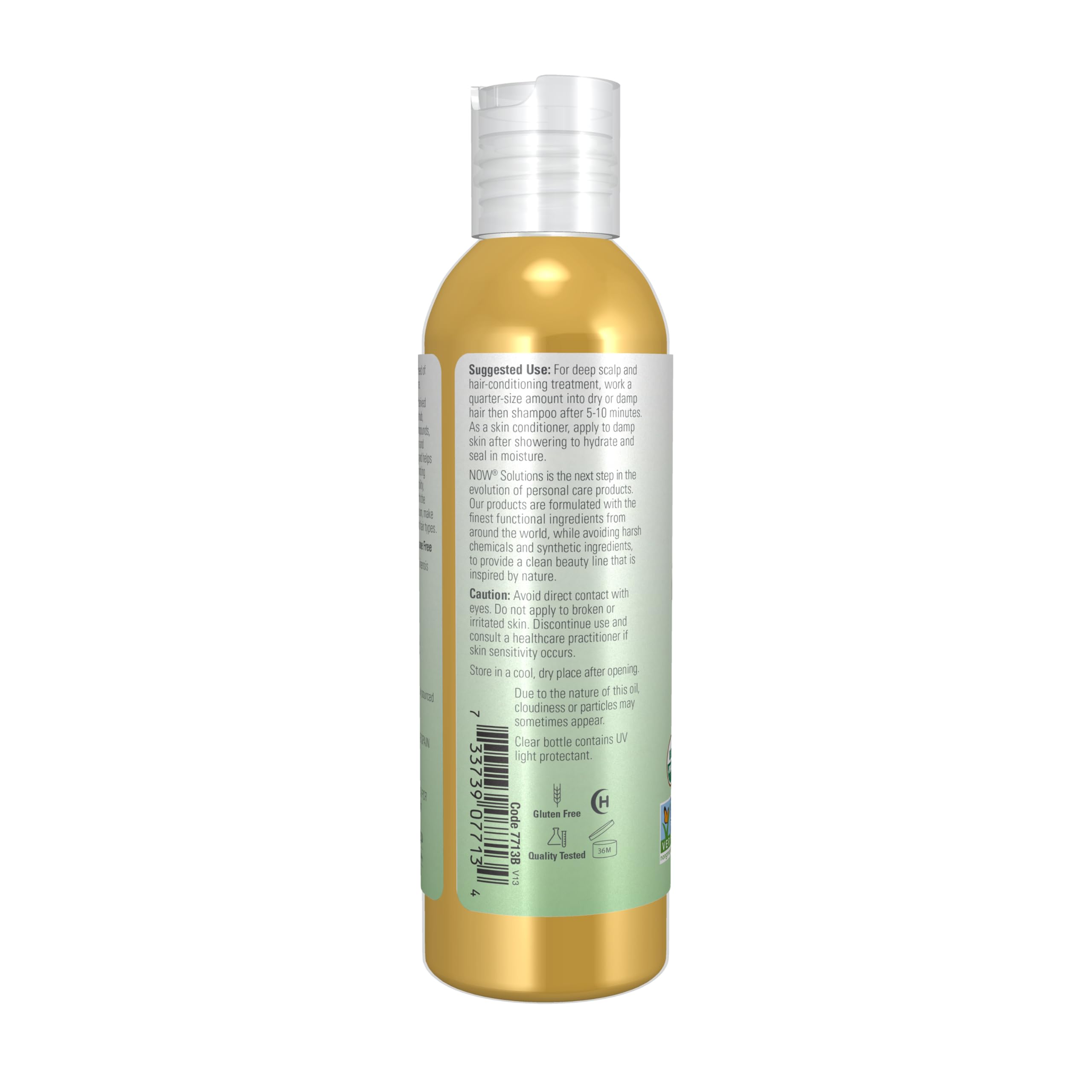 NOW Foods Jojoba Oil label shows USDA Organic and non-GMO verification